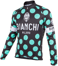 Load image into Gallery viewer, BIANCHI MILANO LEGGENDA1 Black Polka Dot Men's Long Sleeve Jersey (4XL)