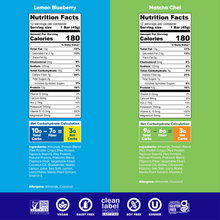 Load image into Gallery viewer, Lemon Blueberry &amp; Matcha Chai (24 Bars)
