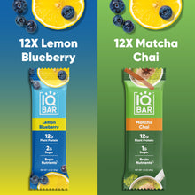 Load image into Gallery viewer, Lemon Blueberry &amp; Matcha Chai (24 Bars)
