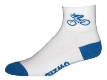 Load image into Gallery viewer, GIZMO Socks - Bicycle - White/Blue - Small Only
