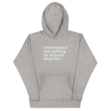 Load image into Gallery viewer, Introverted But Willing To Discuss Bicycles Unisex Hoodie

