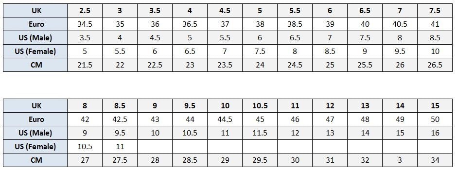 Chronos Sizing Chart CRONO CX1 MTB Cycling Shoes - Black - size 45.5 only – Gizmo Gear ...