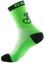 Load image into Gallery viewer, GIZMO Socks - G-Man Bicycle 6" - Neon Green - Small Only
