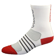 Load image into Gallery viewer, GIZMO Socks - G-Tech 5.0 - White/Red - Small &amp; Medium
