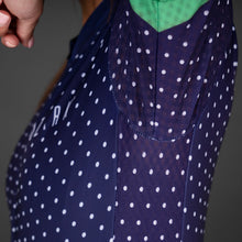 Load image into Gallery viewer, Women's Jersey | Navy Blue Polka Dot
