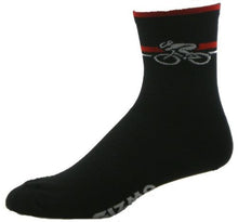 Load image into Gallery viewer, GIZMO Socks - Bicycle 5" - Black/Red - Small Only
