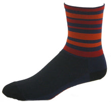 Load image into Gallery viewer, Gizmo Socks - Velo Stripes 6" - Navy - Small &amp; Medium
