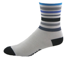 Load image into Gallery viewer, Gizmo Socks - Velo Stripes 6" - White - Small only
