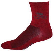 Load image into Gallery viewer, GIZMO Wooly-G Socks - Bicycle 5" - Red - Small &amp; Medium
