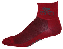 Load image into Gallery viewer, GIZMO Wooly-G Socks - Bicycle - Red - Small &amp; Medium
